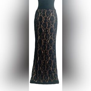 Black Lace Overlay Maxi Skirt by Popular 21-NWOT